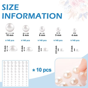 Outus 700 Self Adhesive Pearl Stickers for Hair and Crafts