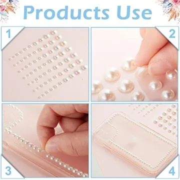 Outus 700 Self Adhesive Pearl Stickers for Hair and Crafts