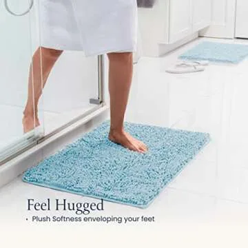 BELADOR Bathroom Rugs Sets 2 Piece - Plush Bath Mat Set Quick-Dry Soft Chenille Bathroom Mat with Ru...