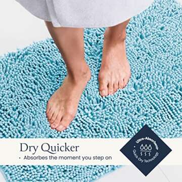 BELADOR Bathroom Rugs Sets 2 Piece - Plush Bath Mat Set Quick-Dry Soft Chenille Bathroom Mat with Rubber Backing, Absorbent Bathroom Rug Set, Washable Bath Rugs for Bathroom- Bath Mats 24x17 + 30x20