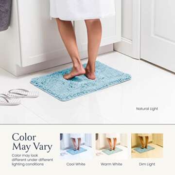 BELADOR Bathroom Rugs Sets 2 Piece - Plush Bath Mat Set Quick-Dry Soft Chenille Bathroom Mat with Rubber Backing, Absorbent Bathroom Rug Set, Washable Bath Rugs for Bathroom- Bath Mats 24x17 + 30x20