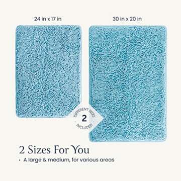 BELADOR Bathroom Rugs Sets 2 Piece - Plush Bath Mat Set Quick-Dry Soft Chenille Bathroom Mat with Rubber Backing, Absorbent Bathroom Rug Set, Washable Bath Rugs for Bathroom- Bath Mats 24x17 + 30x20