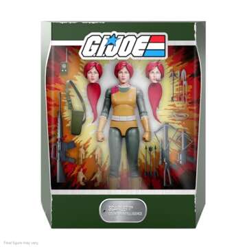 Super7 ULTIMATES! G.I. Joe Scarlett - 7" G.I. Joe Action Figure with Accessories Classic Cartoon Col...