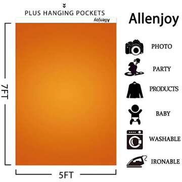 Allenjoy 5x7FT Orange Photography Backdrop for Stunning Photos