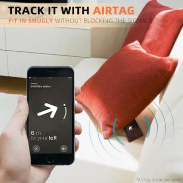 RUNBOX AirTag-Wallet-Mens-Slim-RFID Blocking Wallets Leather with Bill Compartment Air Tag Bifold Card Holder Wallet Gifts for Men Dad