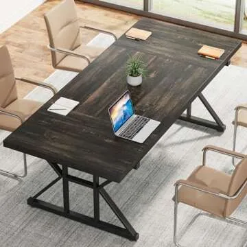 Tribesigns 70.8-Inch Executive Desk, Large Computer Office Desk Workstation, Modern Simple Style Laptop Desk Study Writing Table Business Furniture for Home Office (Black Oak, 70.8 Inch)