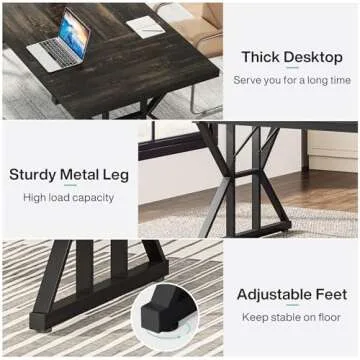 Tribesigns 70.8-Inch Executive Desk, Large Computer Office Desk Workstation, Modern Simple Style Laptop Desk Study Writing Table Business Furniture for Home Office (Black Oak, 70.8 Inch)