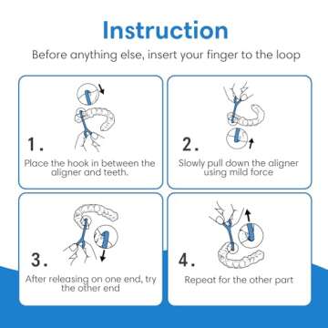 OrthoKey Clear Aligner Removal Tool | Invisible Removable Braces, Denture, Brackets, Retainer Remover Key | Personal Orthodontic Supplies, Dental-Grade for Ortho Cleaning & Travel Use | (2-Pack) Blue