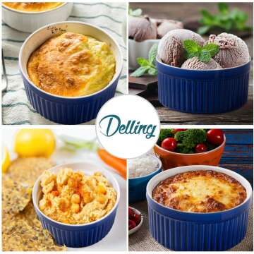 Delling 12 Oz Porcelain Ramekins - 6 Pack