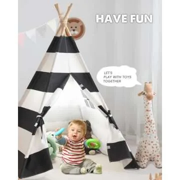 Teepee Tent for Kids – Portable Cotton Canvas Playhouse