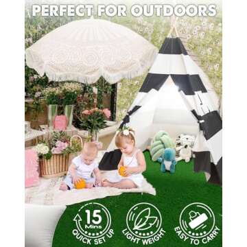 Teepee Tent for Kids – Portable Cotton Canvas Playhouse
