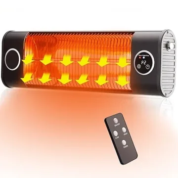 Uthfy Outdoor Patio Heater, Wall Mounted Infrared Heater for Indoor & Outdoor Use 1500W with Remote ...