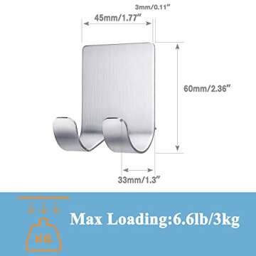 FOTYRIG Razor Holder for Shower Self Adhesive Shower Hooks Shaver Holder 6.6lb(Max) No Drilling Rust...