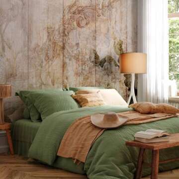 artgeist Wall Mural Flower 116x83 in - Peel and Stick Self-Adhesive Wallpaper Removable Large Sticker Foil Wall Decor Print Design Mural Nature Faux Wood Bird Vintage f-A-10065-a-a