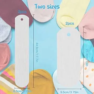 Hotop 4 Pieces Sublimation Socks Jigs Blanks Polyester Metal Insert Straight Crew Sock Jigs Dye Printing Heat Press Transfer DIY Accessories, 2 Sizes for Adult Women Man