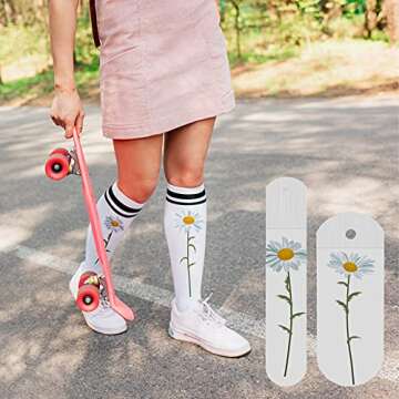 Hotop 4 Pieces Sublimation Socks Jigs Blanks Polyester Metal Insert Straight Crew Sock Jigs Dye Printing Heat Press Transfer DIY Accessories, 2 Sizes for Adult Women Man