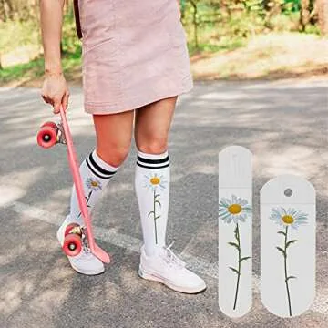 Hotop 4 Pieces Sublimation Socks Jigs Blanks Polyester Metal Insert Straight Crew Sock Jigs Dye Printing Heat Press Transfer DIY Accessories, 2 Sizes for Adult Women Man