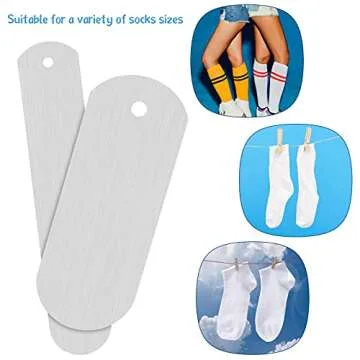 Hotop 4 Pieces Sublimation Socks Jigs Blanks Polyester Metal Insert Straight Crew Sock Jigs Dye Printing Heat Press Transfer DIY Accessories, 2 Sizes for Adult Women Man