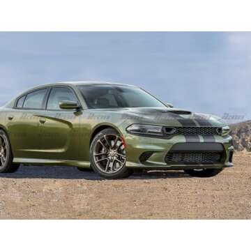 IKON MOTORSPORTS Front Lower Grille, Compatible With 2015-2023 Dodge Charger SRT/Scat Pack, SRT Style PP Bumper Mesh Grill Guard