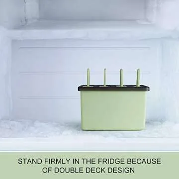Popsicle Molds Sets Reusable Ice Pop Makers with Standing Tray and Reusable Sticks, Easy-release Durable Ice Cream DIY Pop Molds fun for Kids and Adults, Dishwasher Safe(Light Green)