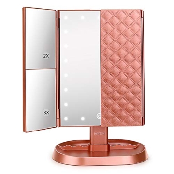 Trifold Lighted Vanity Makeup Mirror with 21 LED Lights