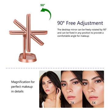 Lighted Trifold Vanity Makeup Mirror with 21 LEDs