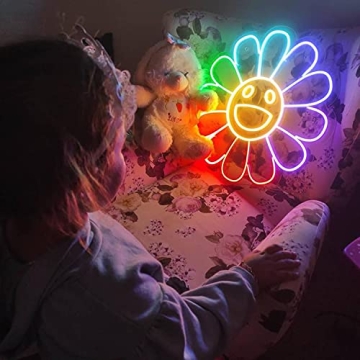 FARNEW Sunflower Smile Face Neon Sign for Vibrant Decor