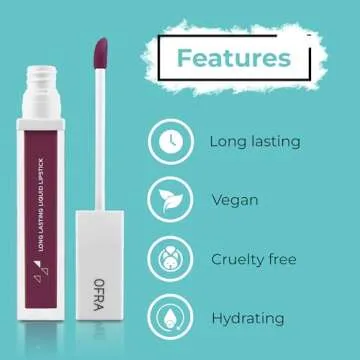 Ofra Charmed Liquid Lipstick - Pink Matte with Mauve Undertones - Long Lasting, Soft Creamy Formula