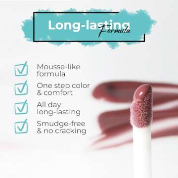 Ofra Charmed Liquid Lipstick - Pink Matte with Mauve Undertones - Long Lasting, Soft Creamy Formula