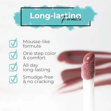 Ofra Charmed Liquid Lipstick - Pink Matte with Mauve Undertones - Long Lasting, Soft Creamy Formula
