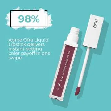 Ofra Charmed Liquid Lipstick - Pink Matte with Mauve Undertones - Long Lasting, Soft Creamy Formula