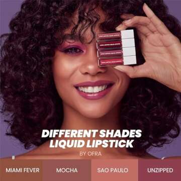 Ofra Charmed Liquid Lipstick - Pink Matte with Mauve Undertones - Long Lasting, Soft Creamy Formula