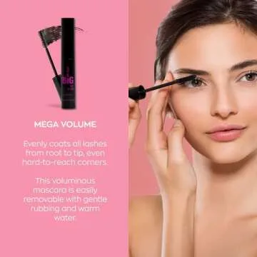 Elizabeth Mott Black Volumizing Mascara Set – Smudge-Proof, Water-Resistant, Lengthening Fiber Formula with Hourglass Wand – Cruelty-Free, Safe for Lash Extensions – Travel-Size Mini Trio, 4ml Each