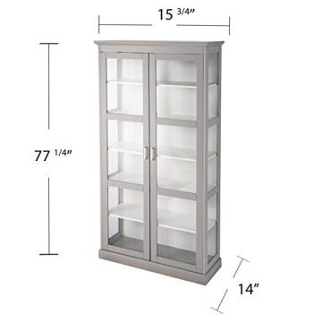 SEI Bardonton Curio Cabinet - Modern Grey/White Design