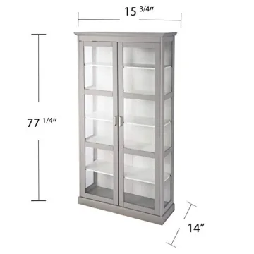 SEI Bardonton Curio Cabinet - Modern Grey/White Design