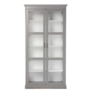 SEI Bardonton Curio Cabinet - Modern Grey/White Design