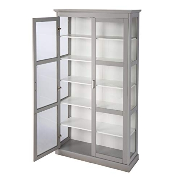 SEI Bardonton Curio Cabinet - Modern Grey/White Design