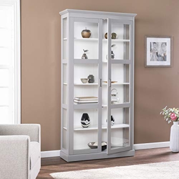 SEI Bardonton Curio Cabinet - Modern Grey/White Design