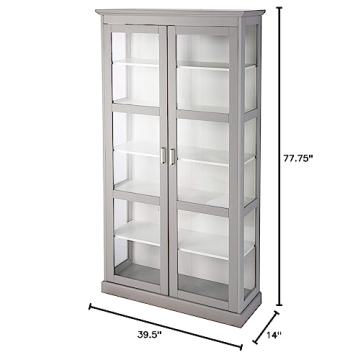 SEI Bardonton Curio Cabinet - Modern Grey/White Design