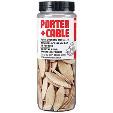 PORTER-CABLE Joiner Biscuits, No. 10 Plate, 125-Piece (5561) , Brown
