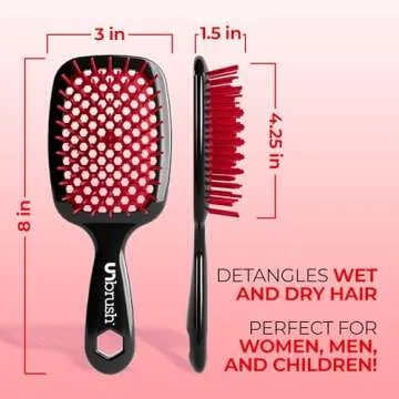 FHI HEAT Unbrush, Red - Detangling Hair Brush Red
