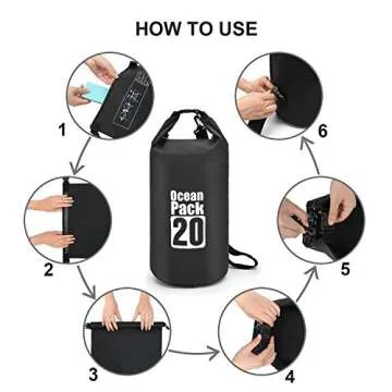 MR.LION Floating Waterproof Dry Bag 10L 20L 30L, Roll Top Dry Sack Keeps Gear Dry for Kayaking, Rafting, Boating, Swimming, Camping, Hiking, Fishing, Beach with Waterproof Phone Case (Black, 20L)