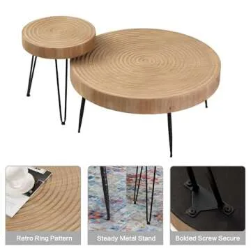 Farmhouse Round Coffee Table Set of 2 for Your Living Room
