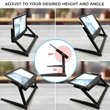 Hands-Free 5X Magnifier with LED & Detachable Stand