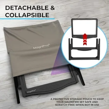 Hands-Free 5X Magnifier with LED & Detachable Stand