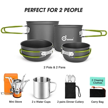 Odoland Camping Cookware Set for Outdoor Adventures