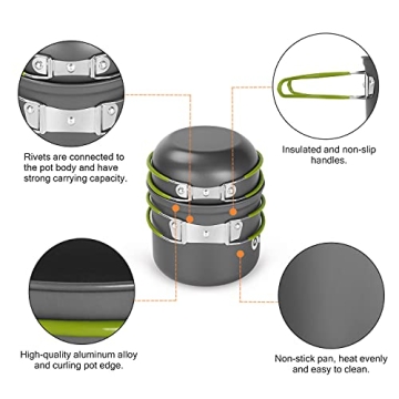 Odoland Camping Cookware Set for Outdoor Adventures