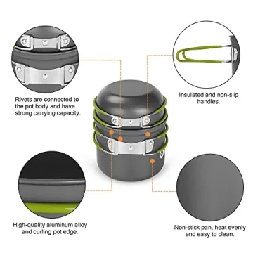 Odoland Camping Cookware Set for Outdoor Adventures