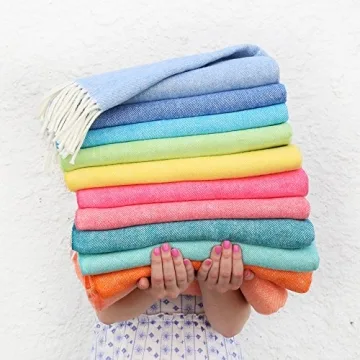 Lands Downunder All-Season, Luxury Coral Herringbone Throw - Soft Woven Throw with Decorative Fringe - Made in Italy 51”W x 67”L - Over 70 Colors - Perfect for Gifting