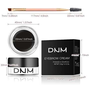 BEFIVECOK Eyebrow Pomade Kit with Dual-ended Eyebrow Brush, Water and Stain Resistant High Pigment B...